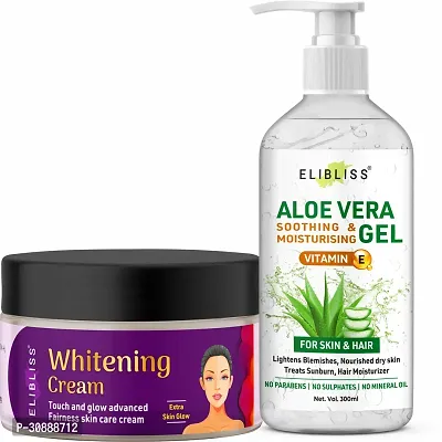 Say Goodbye to Dark Spots and Blemishes with Our Aloe Vera Gel and Whitening Cream Combo