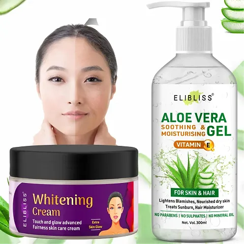 Elibliss Aloe Vera Gel with  Whitening Cream Combo for Moisturization  Nourishment Skin