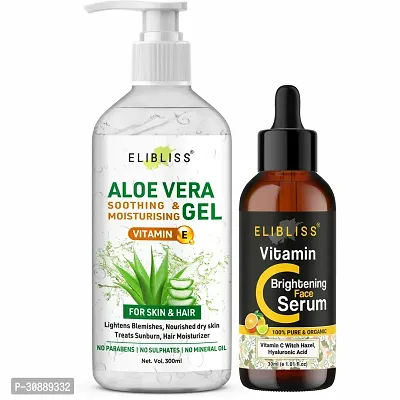 Elibliss Aloe Vera Gel and Vitamin C Serum Combo for Radiant and Nourished Skin-thumb0