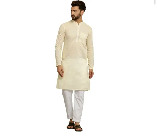 Reliable Off Solid Kurta For Men