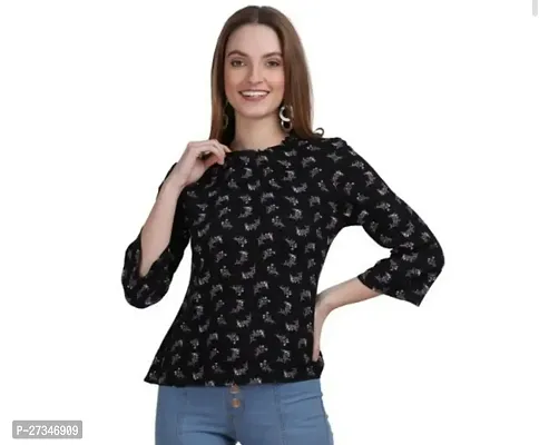 Fancy Black Rayon Top For Women