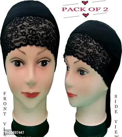 Self Desgin Under Hijab Cap For (Pack of 2)-thumb0