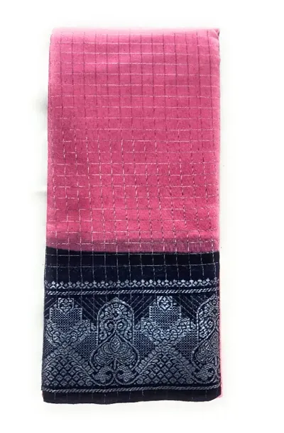 Classic Cotton Checked Sarees without Blouse piece