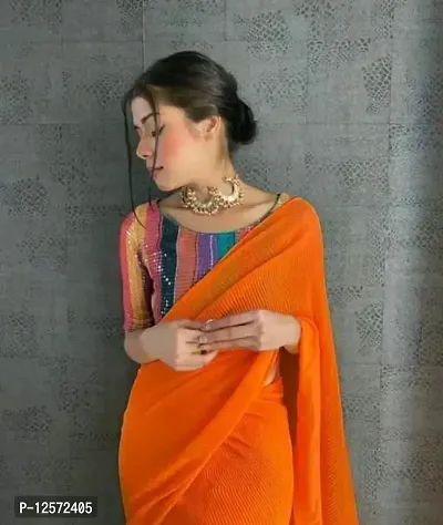 Beautiful Georgette Saree With Blouse Piece For Women