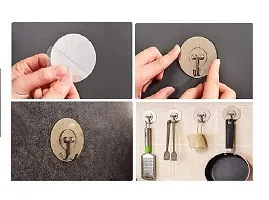 Bathroom and Office Item Oil dust and Waterproof Material Heavy Duty Round Shape Pack of 10 Sticker Hook-thumb1