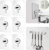 Wall Bolt Screw Sticker Hook No Nails Drill Waterproof Hooks for Bathroom, Kitchen, Home (Pack of 10)-thumb1