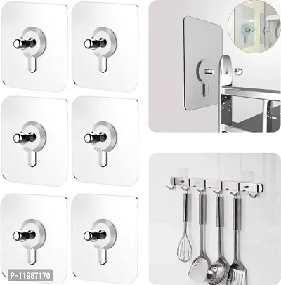 Wall Bolt Screw Sticker Hook No Nails Drill Waterproof Hooks for Bathroom, Kitchen, Home (Pack of 10)-thumb2