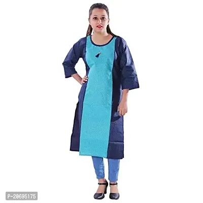 AZAD DYEING Women Kurta Printed Cotton Long Kurti (Large)-thumb0