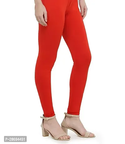 AZAD DYEING WOMEN ANKLE LENGTH LEGGINGS (Free Size) (CHERRY BLOOD RED)-thumb3