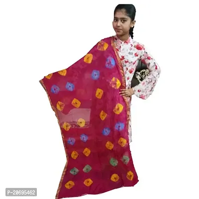 AZAD DYEING Women's Cotton Bandhej Dupatta (Multicolor)-thumb0