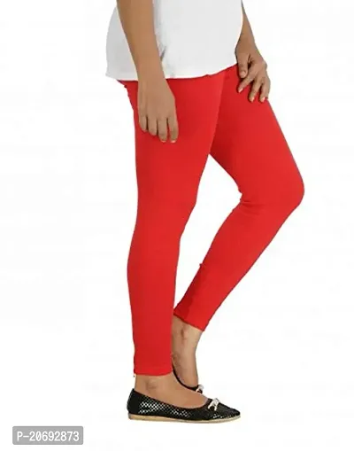 AZAD DYEING WOMEN ANKLE LENGTH LEGGINGS (Free Size) (RED)-thumb2