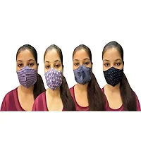 AZAD DYEING Cotton Reusable Reversible Washable Anti Pollution 3 Layer Face Mask (Pack Of 7 Mask)-thumb1