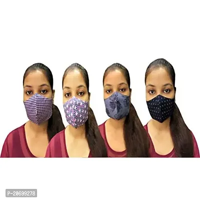 AZAD DYEING Cotton Reusable Reversible Washable Anti Pollution 3 Layer Face Mask (Pack Of 10 Mask)-thumb2