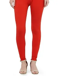 AZAD DYEING WOMEN ANKLE LENGTH LEGGINGS (Free Size) (CHERRY BLOOD RED)-thumb1