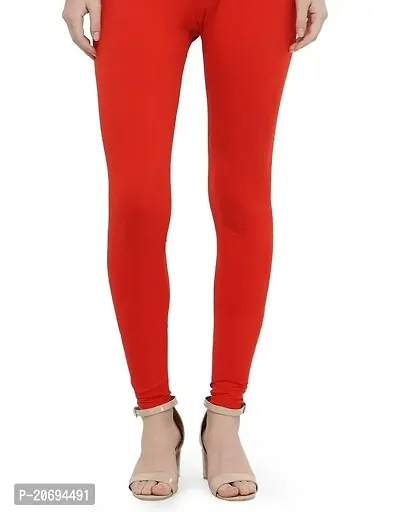 AZAD DYEING WOMEN ANKLE LENGTH LEGGINGS (Free Size) (CHERRY BLOOD RED)-thumb2