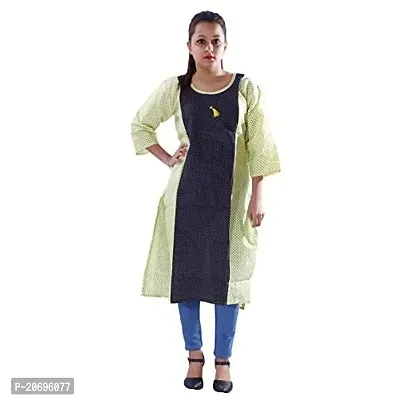 AZAD DYEING Women Kurta Printed Cotton Long Kurti (Large)