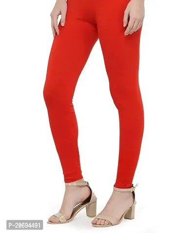 AZAD DYEING WOMEN ANKLE LENGTH LEGGINGS (Free Size) (CHERRY BLOOD RED)