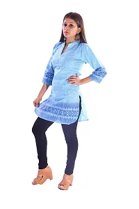 AZAD DYEING Women's Cotton Short Kurti (Blue , 38)-thumb1