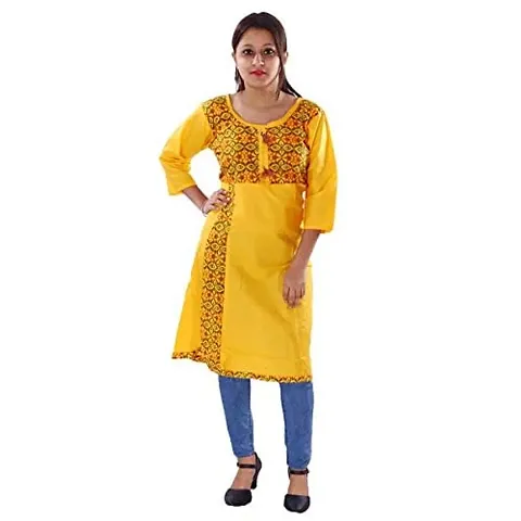 Stylish Cotton Printed Straight Kurti