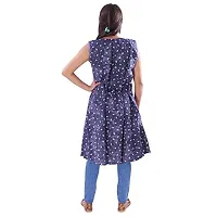 AZAD DYEING Women's Printed Denim Western Short Kurta Dress (Denim-4)-thumb1