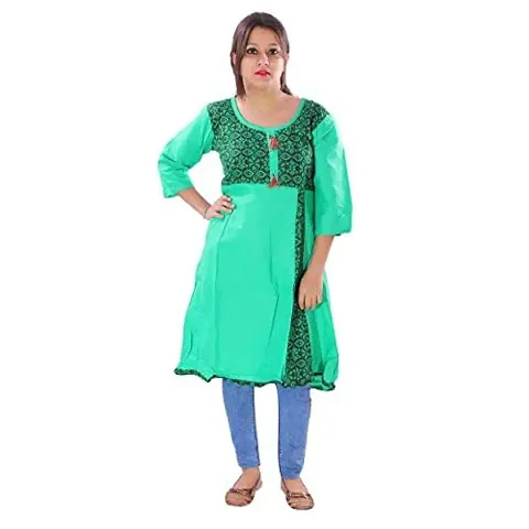 Stylish Cotton Printed A-Line Kurti