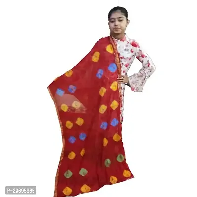 AZAD DYEING Women's Cotton Bandhej Dupatta (Multicolor)-thumb0