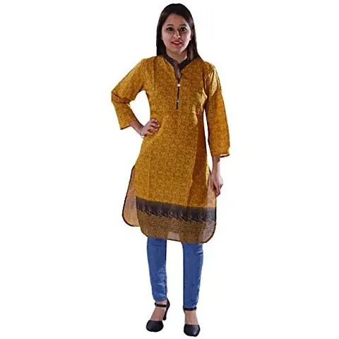 Stylish Cotton Straight Printed Kurta