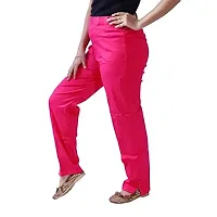 AZAD DYEING Women's Cotton Lycra Stretchable Jegging Pants (Pink)-thumb1