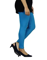 AZAD DYEING WOMEN ANKLE LENGTH LEGGINGS (Free Size) (BLUE)-thumb1