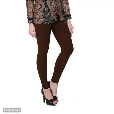 AZAD DYEING WOMEN ANKLE LENGTH LEGGINGS (Free Size) (COFFEE)