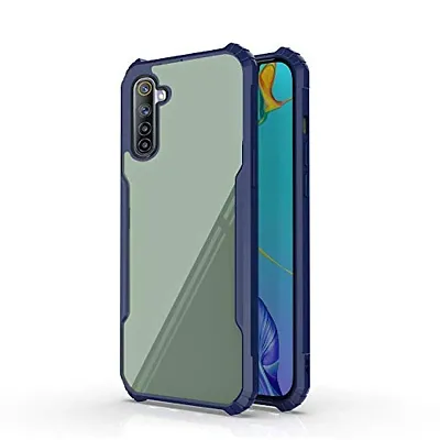 PrintYug Shockproof Crystal Clear Transparent Back Cover for Realme 6 Pro| 360 Degree Protection | Protective Design (Blue)