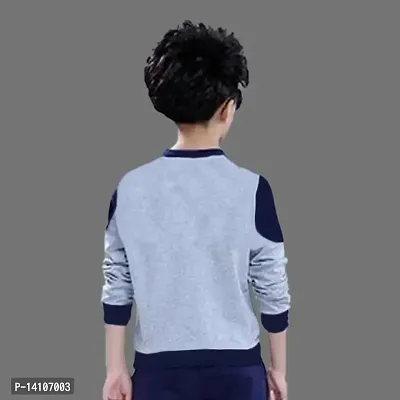 Stylish Grey Cotton Blend  Tees For Boys-thumb2