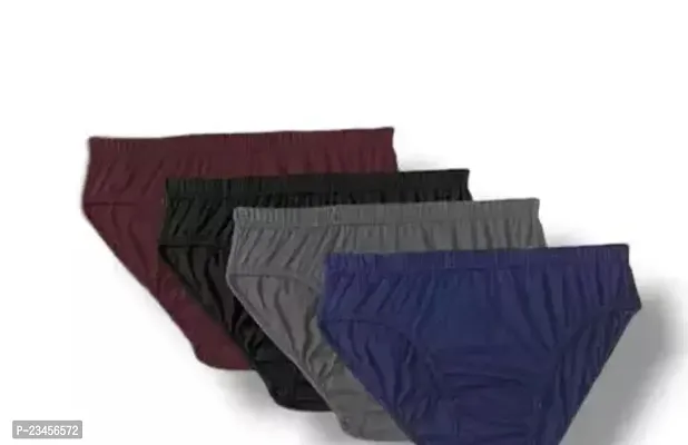 Stylish Multicoloured Cotton Solid Briefs For Women Pack Of 4