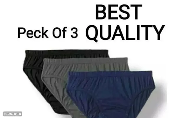 Stylish Multicoloured Cotton Solid Briefs For Women Pack Of 3-thumb0