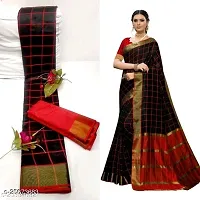 Trending Jahlar Pallu Cotton Silk Saree With Blouse Piece-thumb3