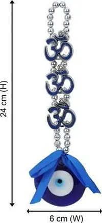 Kargau Three Om Evil Eye Wall Hanging Showpiece Hanging for Good Luck (23 * 6 CM, Blue) Pack of 1 Pcs-thumb2