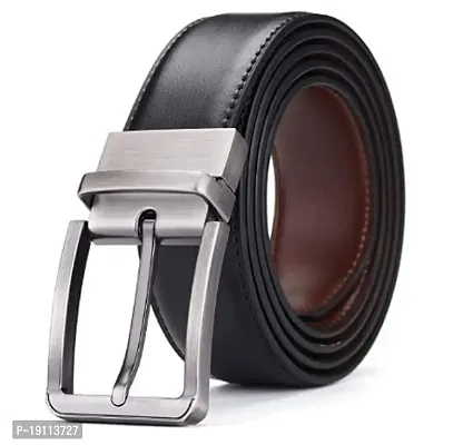 Kargau Men's Reversible Shiny Pu-Leather Formal Belts