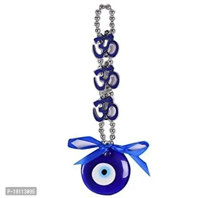 Kargau Three Om Evil Eye Wall Hanging Showpiece Hanging for Good Luck (23 * 6 CM, Blue) Pack of 1 Pcs-thumb4