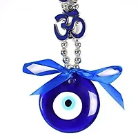 Kargau Three Om Evil Eye Wall Hanging Showpiece Hanging for Good Luck (23 * 6 CM, Blue) Pack of 1 Pcs-thumb1