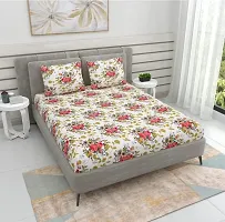 Polycotton Double Bed Sheet with 2 Pillow Covers-thumb2