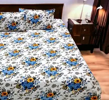 Polycotton Double Bed Sheet with 2 Pillow Covers-thumb3