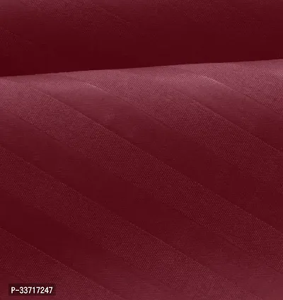 250 TC Polycotton Double Bed Sheet (90 x100 inch) with 2 Pillow Covers Double Bedsheet (Maroon Microstripe)-thumb2