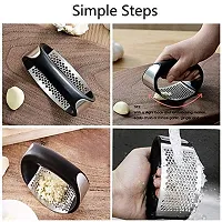 Sadmax Kitchen Stainless Garlic Press Garlic Mincer Ginger Crusher Peeler Squeezer Heavy Duty Garlic Presser Garlic Crush Garlic Chopper (Pack of 1)-thumb4