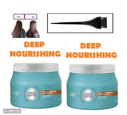 pack of 2 professional deep nourishing creambath hair spa 490g  with hair brush
