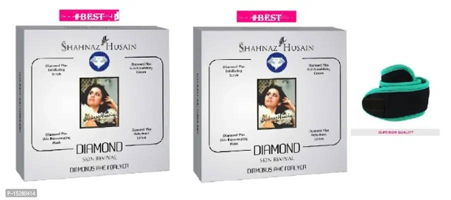 PACK OF 2 SHANAZ DIAMOND BOX FACIAL KIT WITH FACIAL BAND