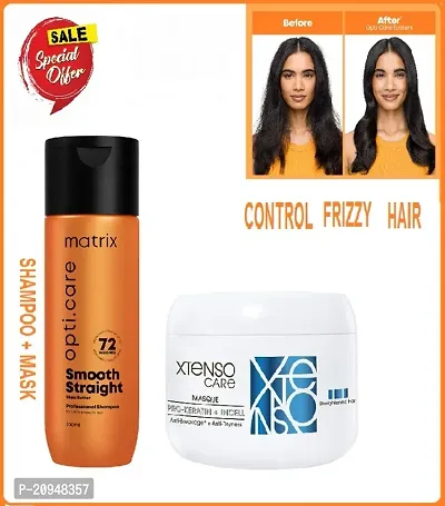 matrix opti care smooth straight shampoo 200ml  pack of 2 +LOreacute;al Professionnel Xtenso Care mask, 196 gm | Hair Mask for Straightened Hair | Hair Mask for Smoothening Hair pack of 1-thumb0