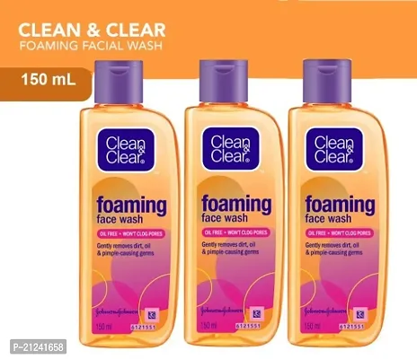 Clean  Clear Foaming Facewash for Oily Skin 150 ml Pack of 3-thumb0