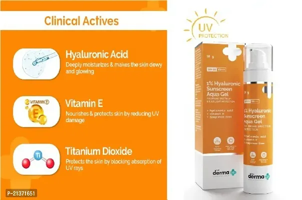 derma co 1% hyaluronic sunscreen ultra light gel spf50 pa++++ 50g-thumb0