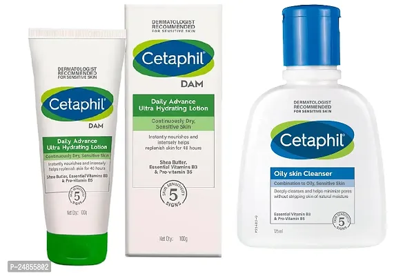 Cetaphil DAM Daily Advance Ultra Hydrating Lotion - 100g + cetaphil oily skin cleanser 125ml