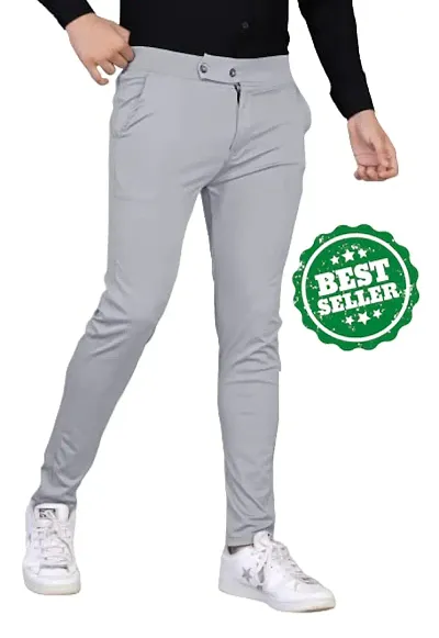 Trendy Nylon Solid Track Pants For Men